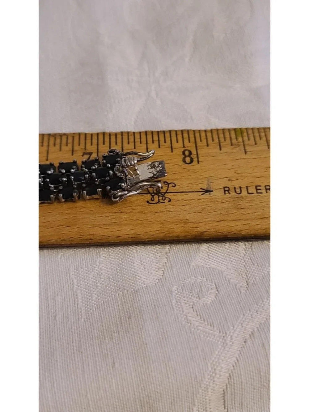 Vintage Thai Sterling Silver Garnet Bracelet 925 DBJ 7.5